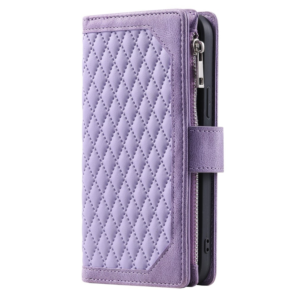 iPhone 15 Wallet/Purse Quilted Purple