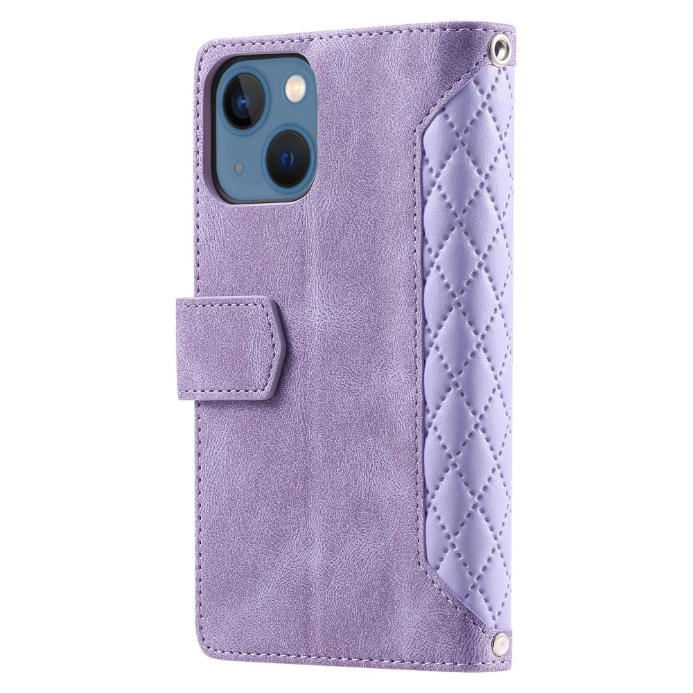 iPhone 15 Wallet/Purse Quilted Purple