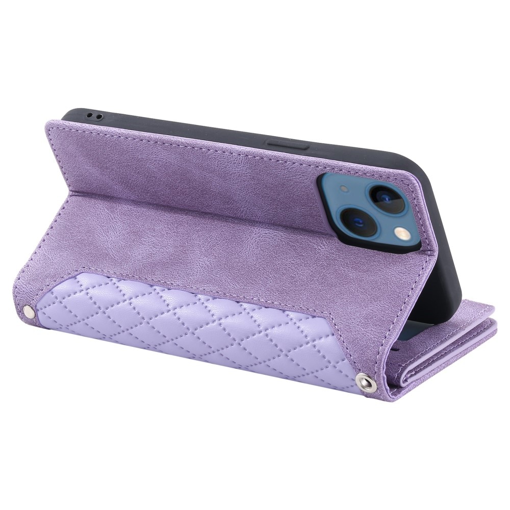 iPhone 15 Wallet/Purse Quilted Purple