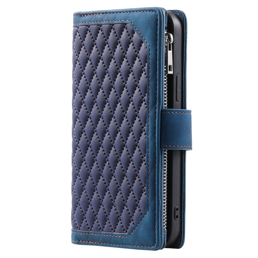 iPhone 15 Pro Wallet/Purse Quilted Blue