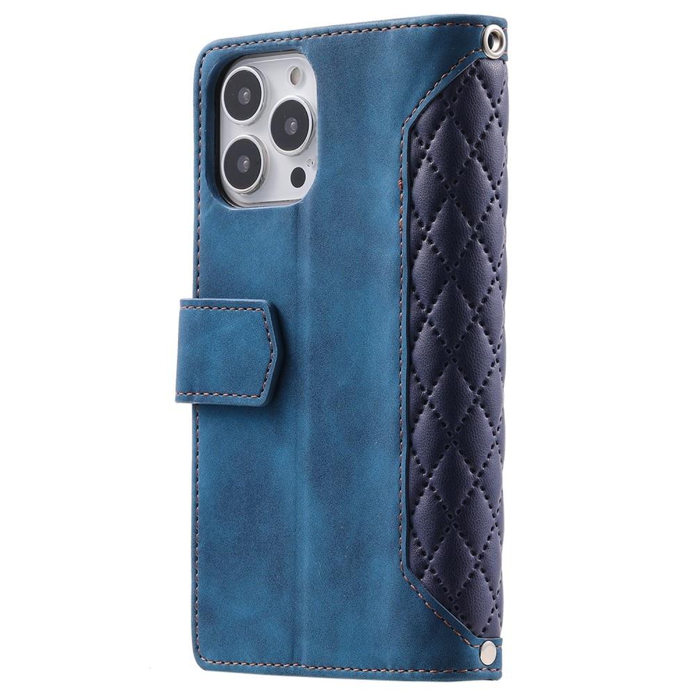 iPhone 15 Pro Wallet/Purse Quilted Blue