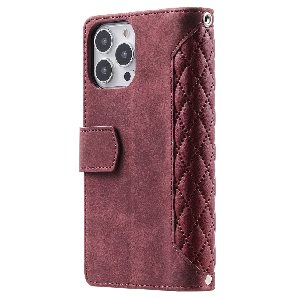 iPhone 15 Pro Wallet/Purse Quilted Red