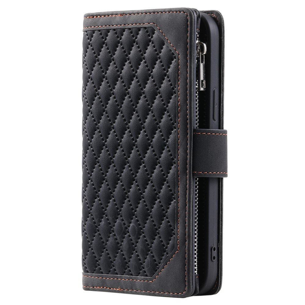 iPhone 15 Pro Wallet/Purse Quilted Black