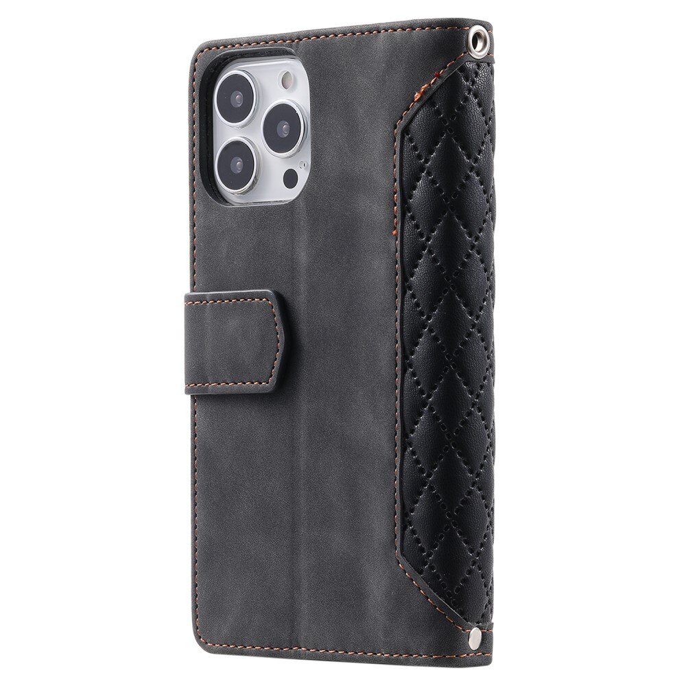 iPhone 15 Pro Wallet/Purse Quilted Black