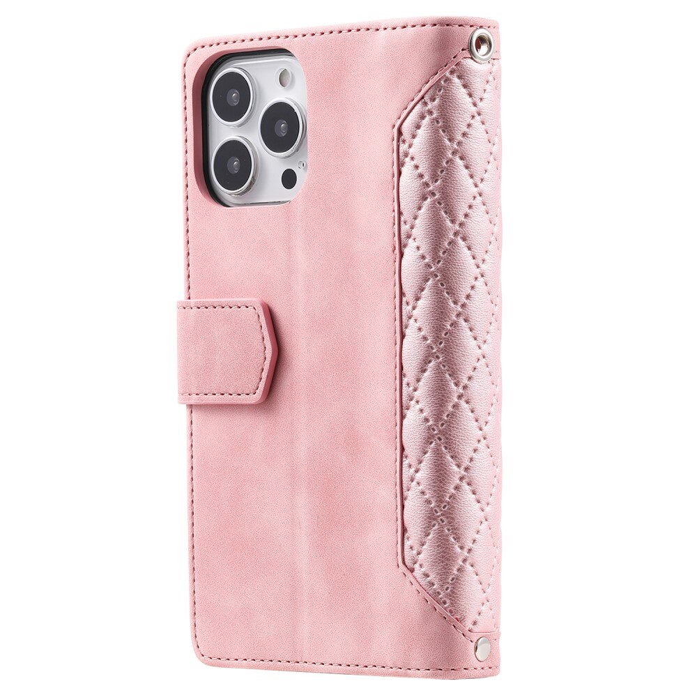 iPhone 15 Pro Wallet/Purse Quilted Pink