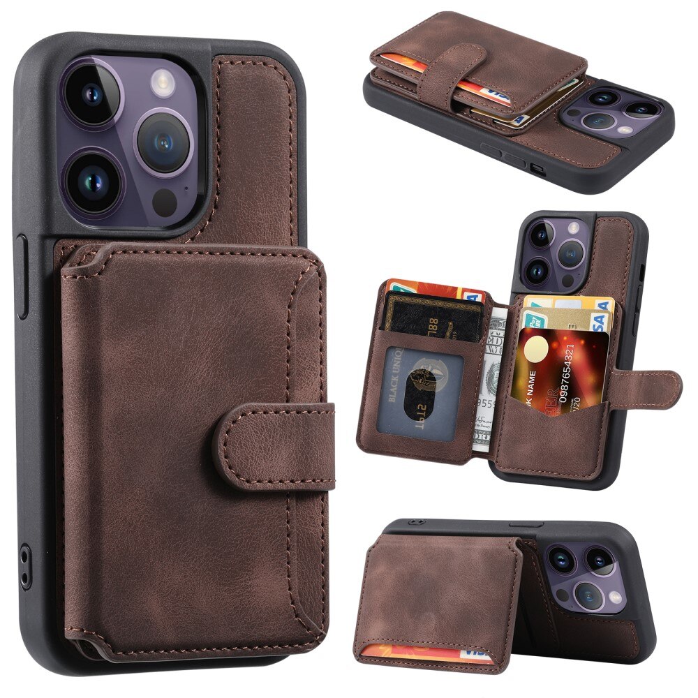 iPhone 15 Pro RFID blocking Multi-slot Cover Brown