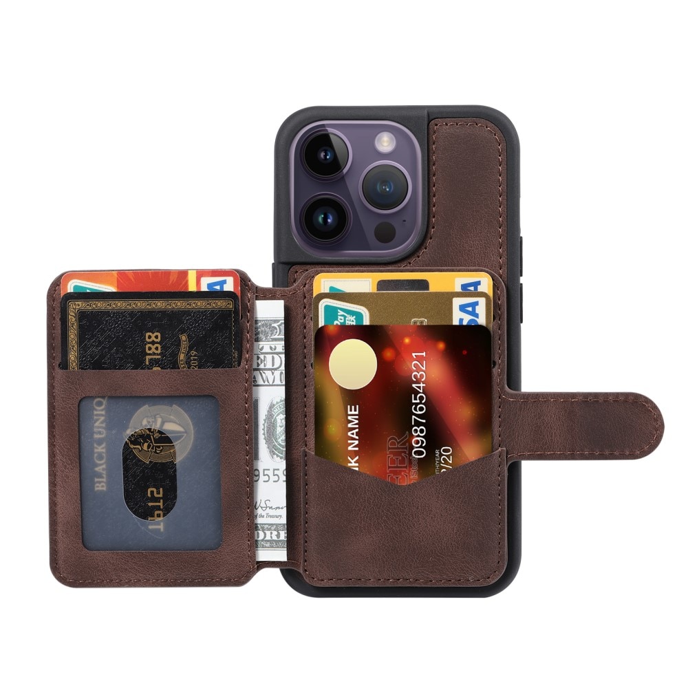 iPhone 15 Pro RFID blocking Multi-slot Cover Brown