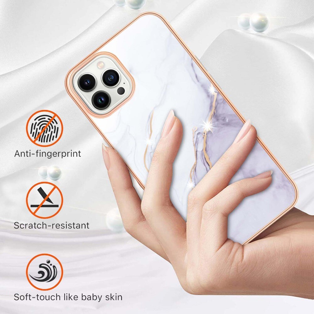 iPhone 15 Pro TPU Case White Marble