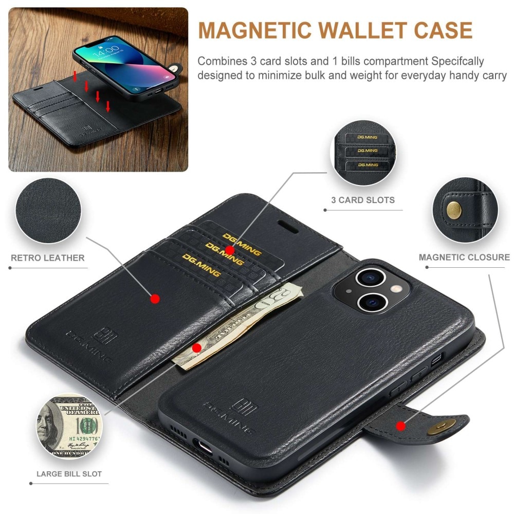 iPhone 15 Plus Magnet Wallet Black