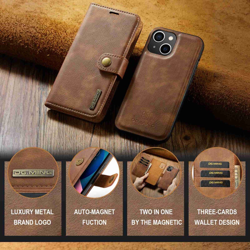 iPhone 15 Plus Magnet Wallet Cognac