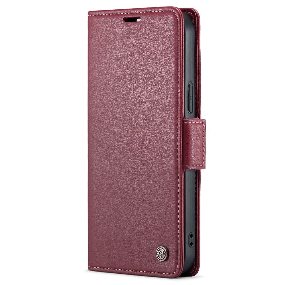 iPhone 15 Pro Max RFID blocking Slim Wallet Case Red