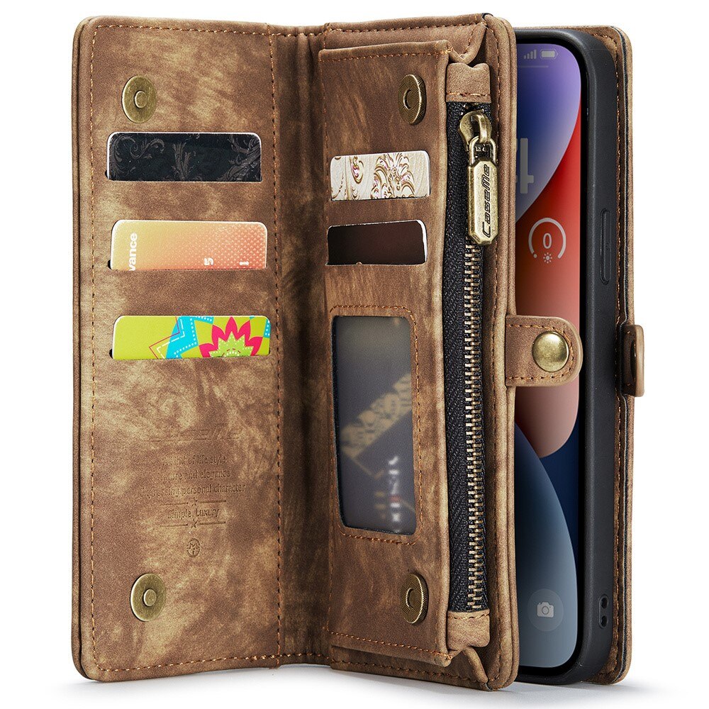 iPhone 15 Pro Max Multi-slot Wallet Case Brown