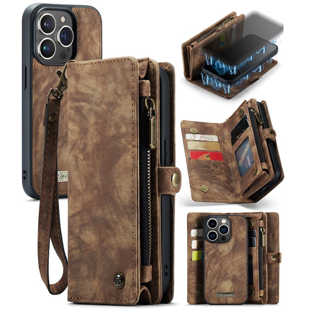 iPhone 15 Pro Multi-slot Wallet Case Brown