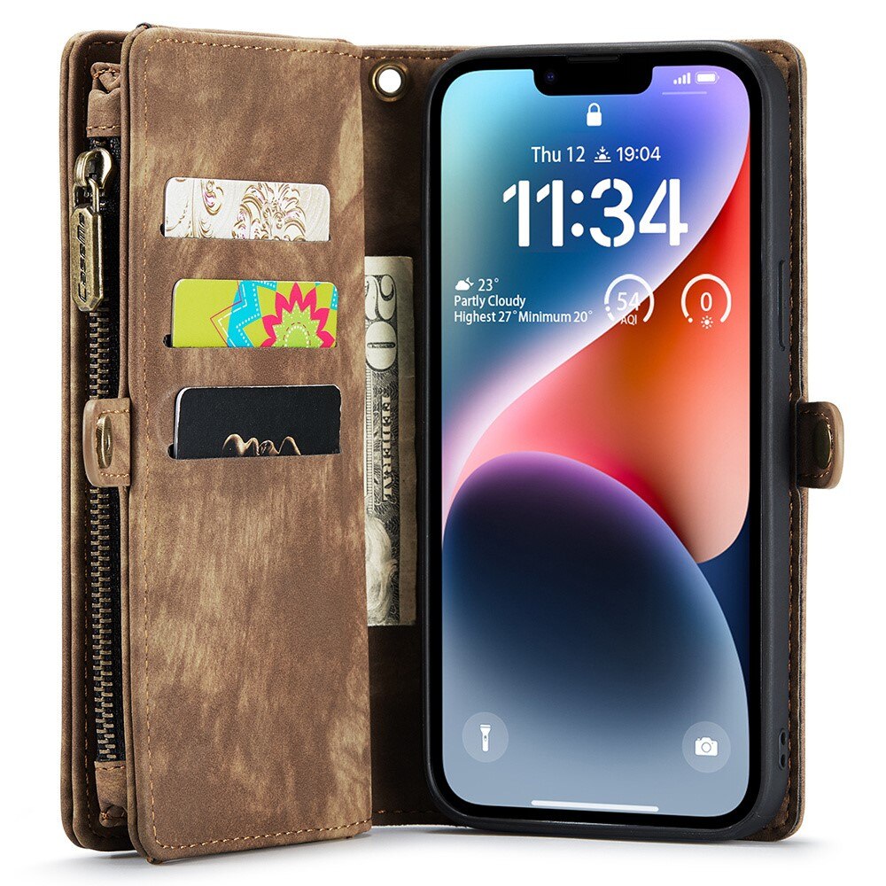 iPhone 15 Pro Multi-slot Wallet Case Brown