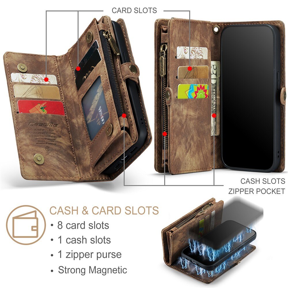 iPhone 15 Pro Multi-slot Wallet Case Brown