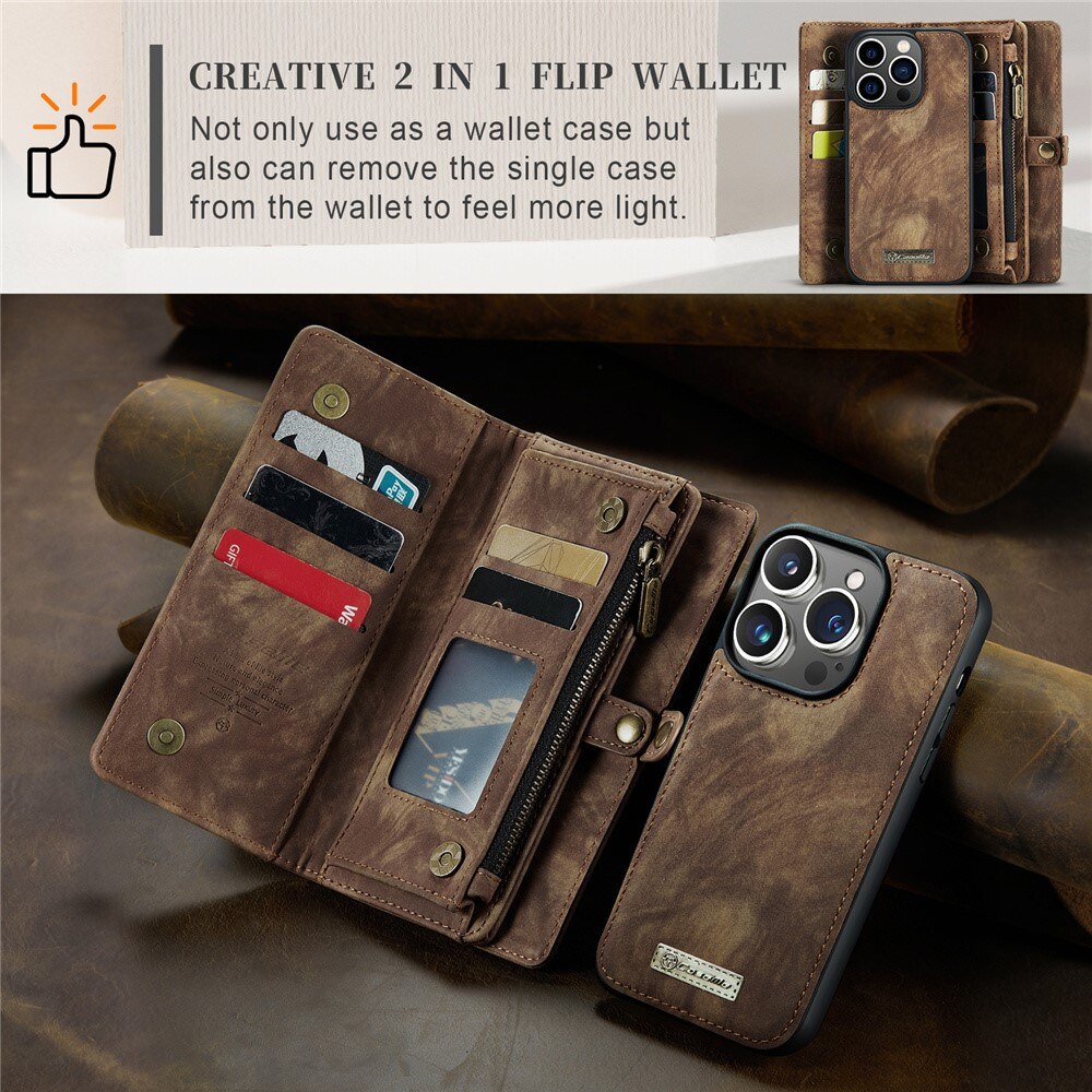 iPhone 15 Pro Multi-slot Wallet Case Brown