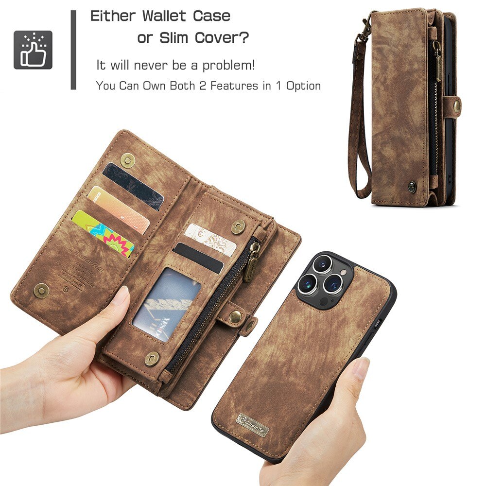 iPhone 15 Pro Multi-slot Wallet Case Brown