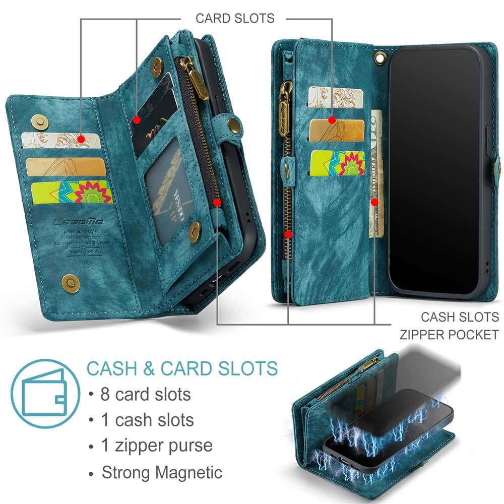 iPhone 15 Pro Multi-slot Wallet Case Blue