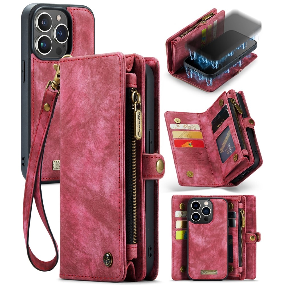 iPhone 15 Pro Multi-slot Wallet Case Red