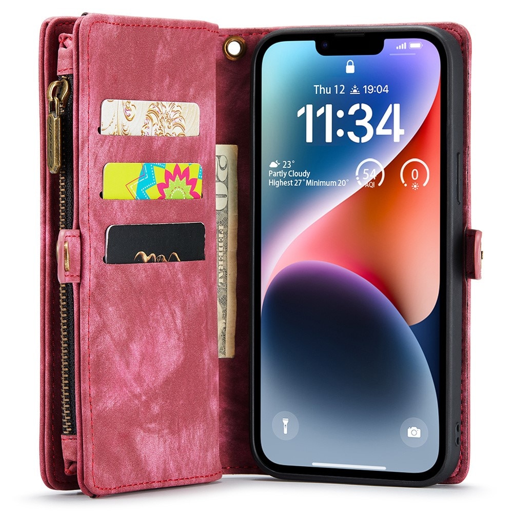 iPhone 15 Pro Multi-slot Wallet Case Red