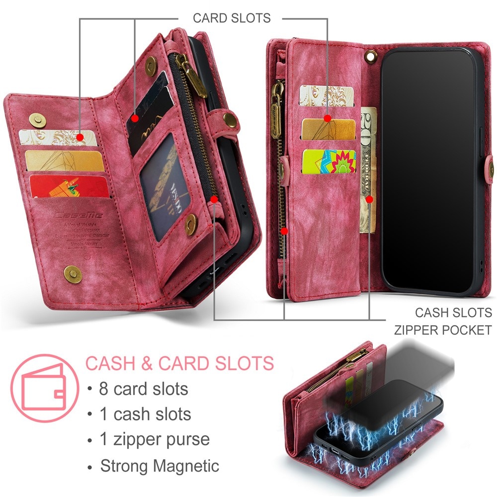 iPhone 15 Pro Multi-slot Wallet Case Red