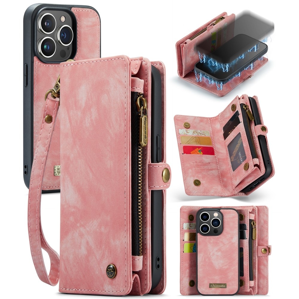 iPhone 15 Pro Multi-slot Wallet Case Pink