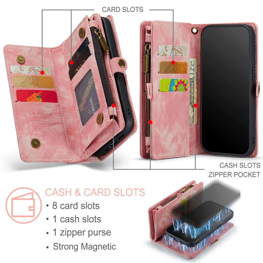 iPhone 15 Pro Multi-slot Wallet Case Pink