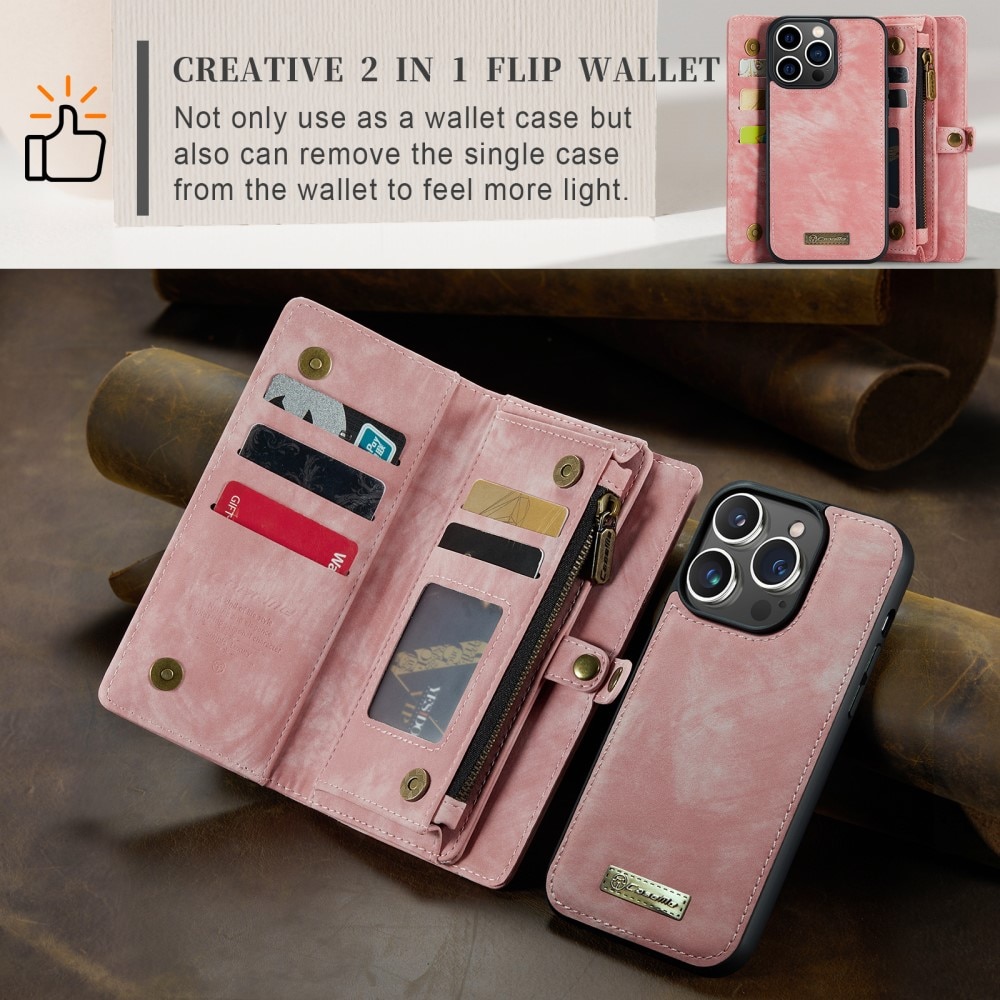 iPhone 15 Pro Multi-slot Wallet Case Pink