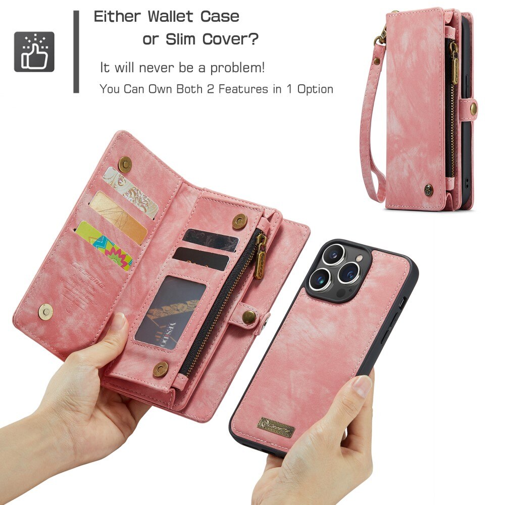 iPhone 15 Pro Multi-slot Wallet Case Pink