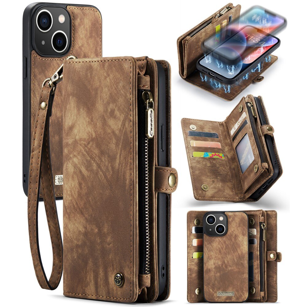 iPhone 15 Multi-slot Wallet Case Brown