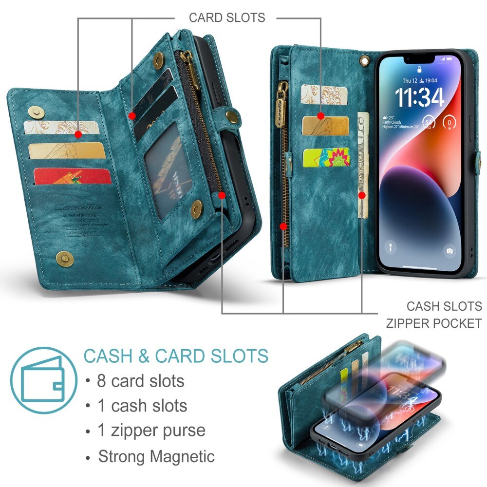 iPhone 15 Multi-slot Wallet Case Blue