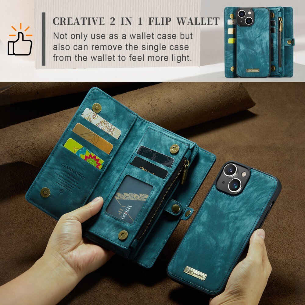 iPhone 15 Multi-slot Wallet Case Blue