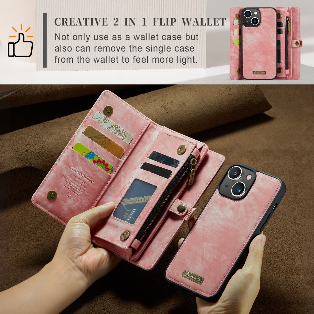 iPhone 15 Multi-slot Wallet Case Pink