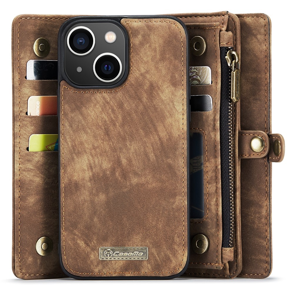 iPhone 15 Plus Multi-slot Wallet Case Brown