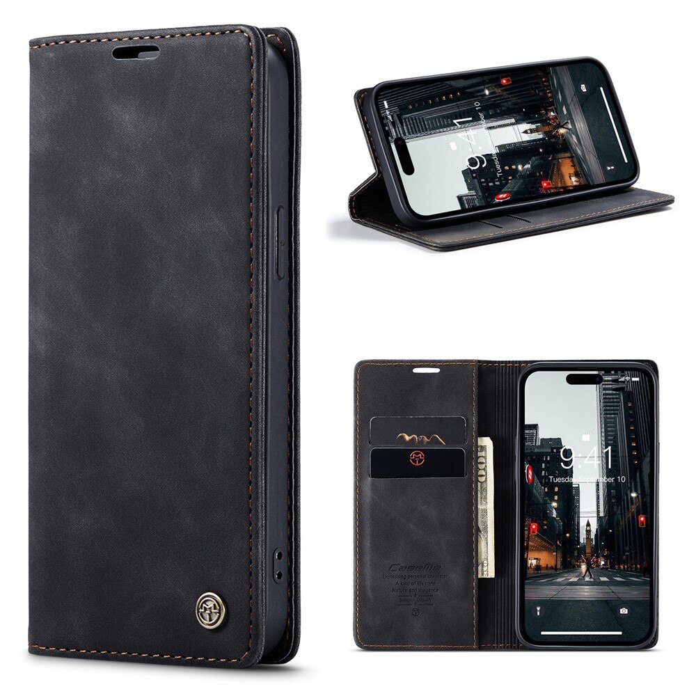 iPhone 16 Pro Max Slim Wallet Case Black