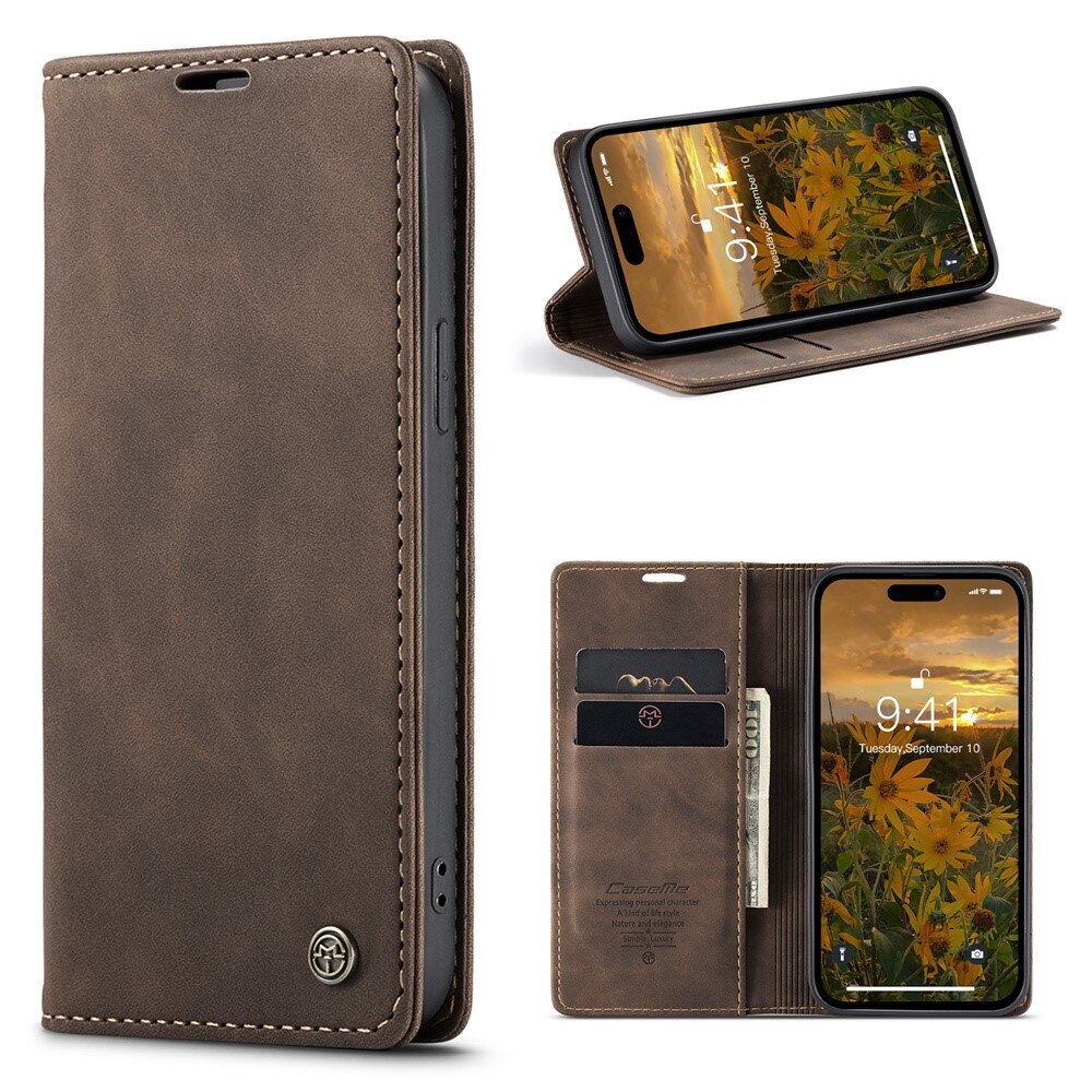 iPhone 16 Pro Slim Wallet Case Brown