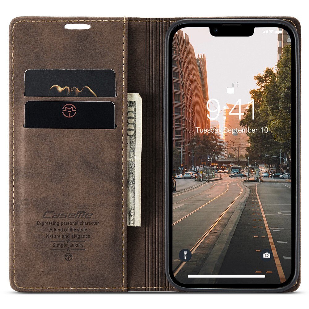 iPhone 16 Pro Slim Wallet Case Brown