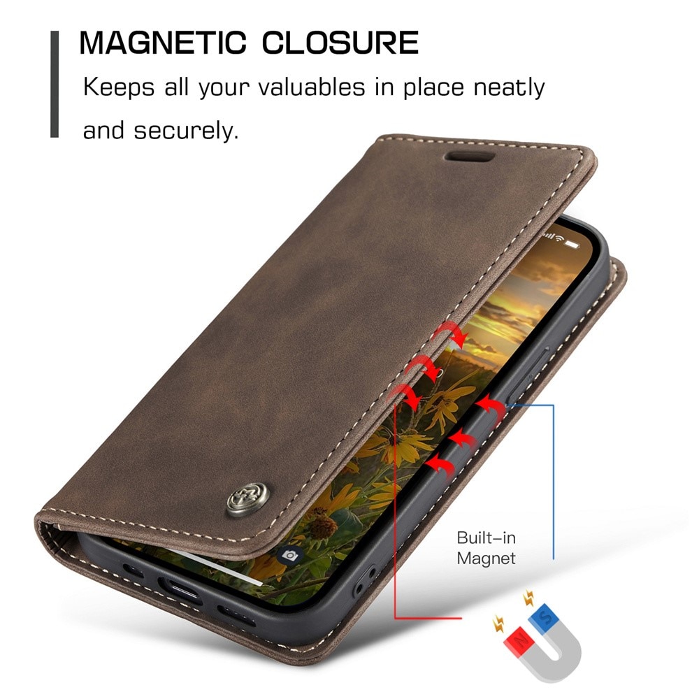 iPhone 15 Pro Slim Wallet Case Brown