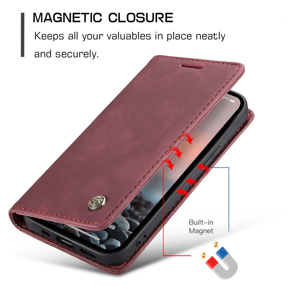 iPhone 15 Pro Slim Wallet Case Red