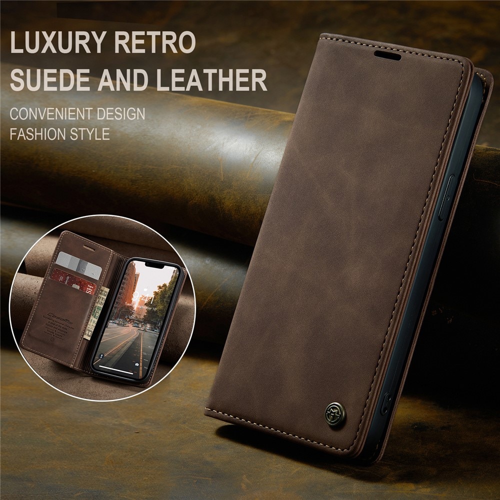 iPhone 15 Slim Wallet Case Brown