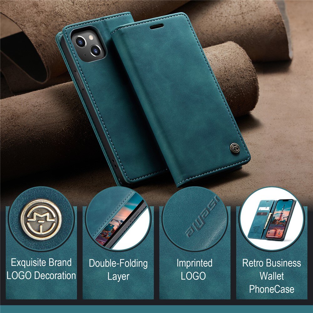 iPhone 15 Slim Wallet Case Blue