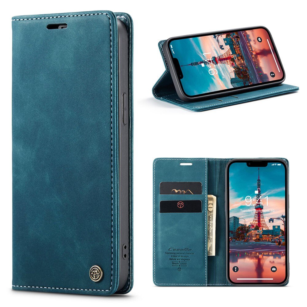 iPhone 15 Slim Wallet Case Blue