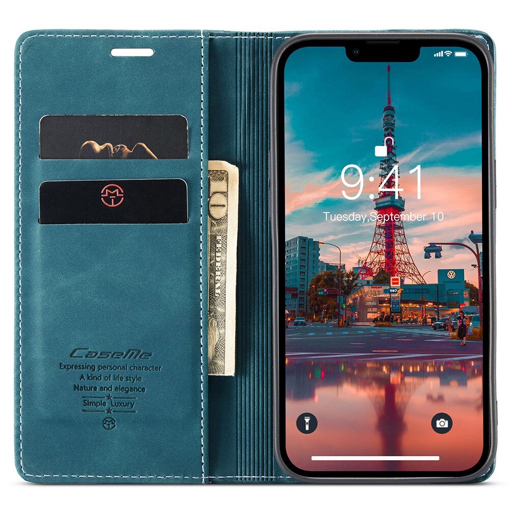 iPhone 15 Slim Wallet Case Blue