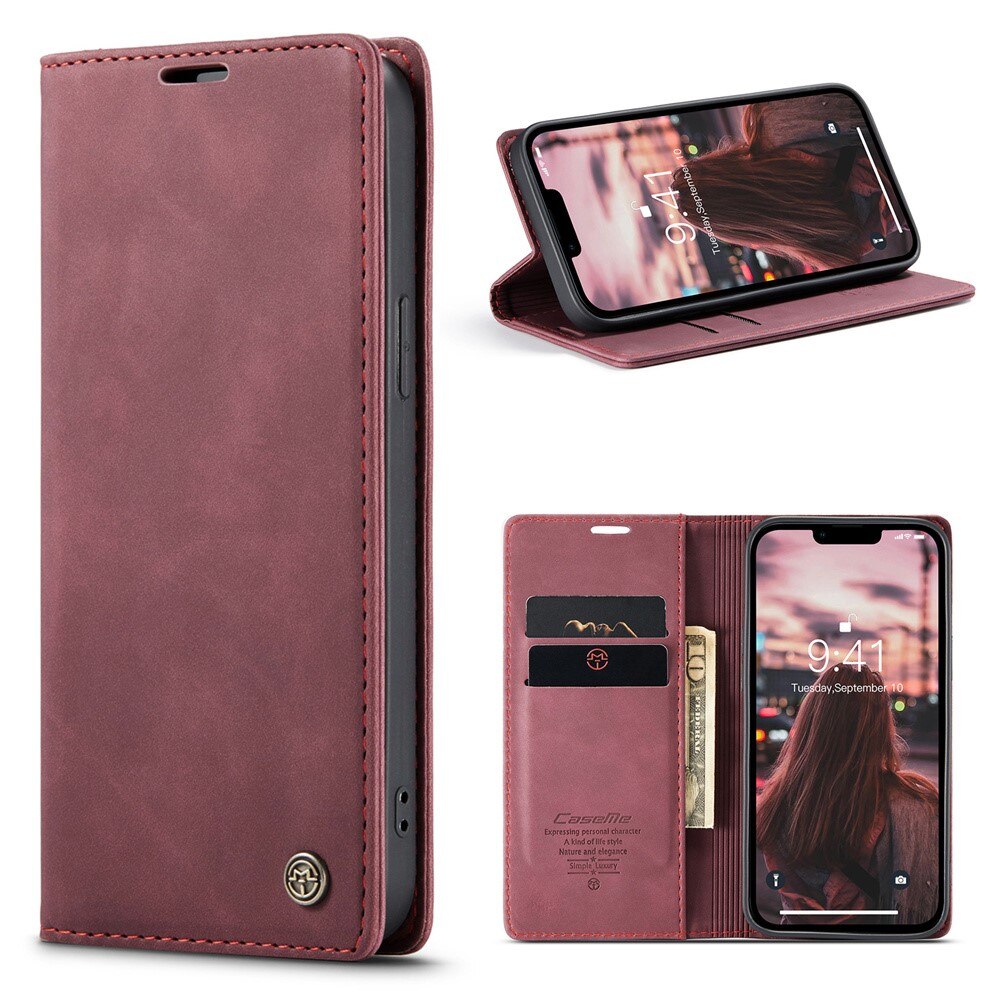 iPhone 15 Slim Wallet Case Red