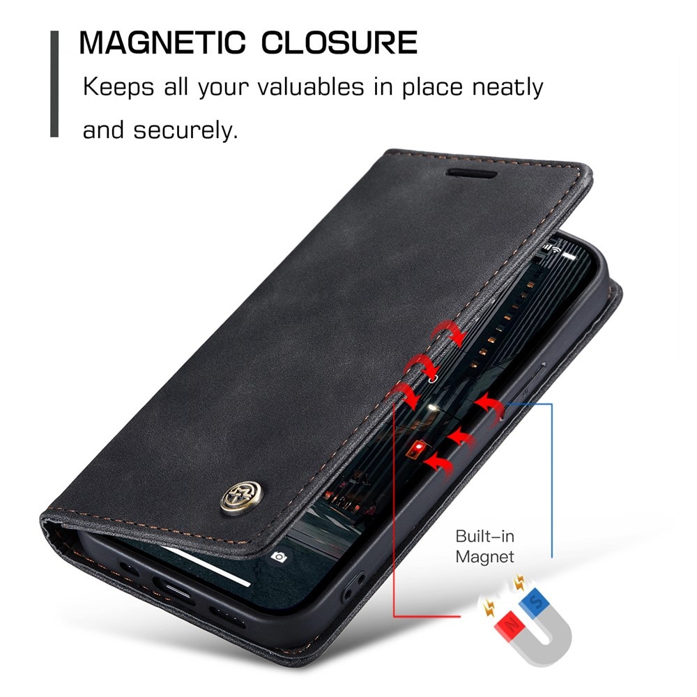 iPhone 15 Pro Max Slim Wallet Case Black