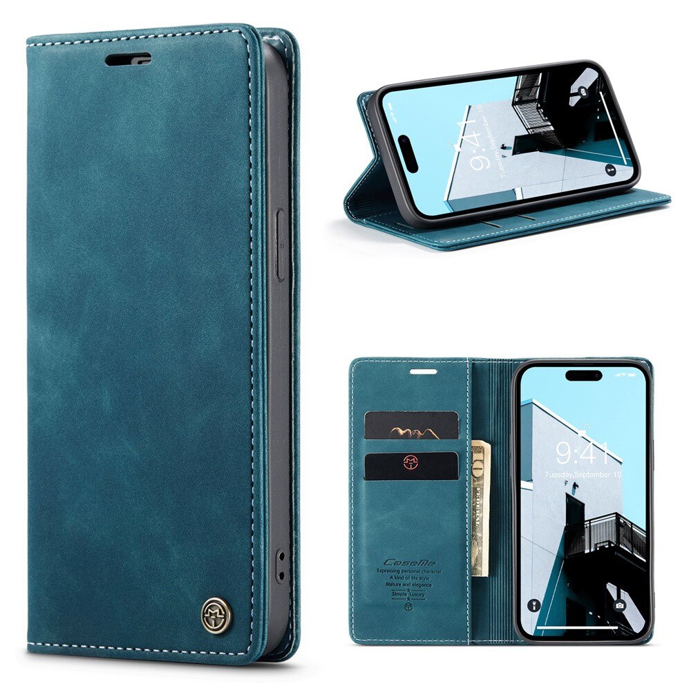 iPhone 16 Pro Max Slim Wallet Case Blue