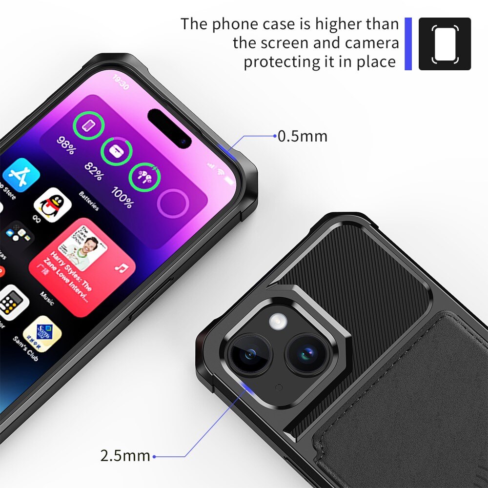 iPhone 15 Tough Multi-slot Case Black