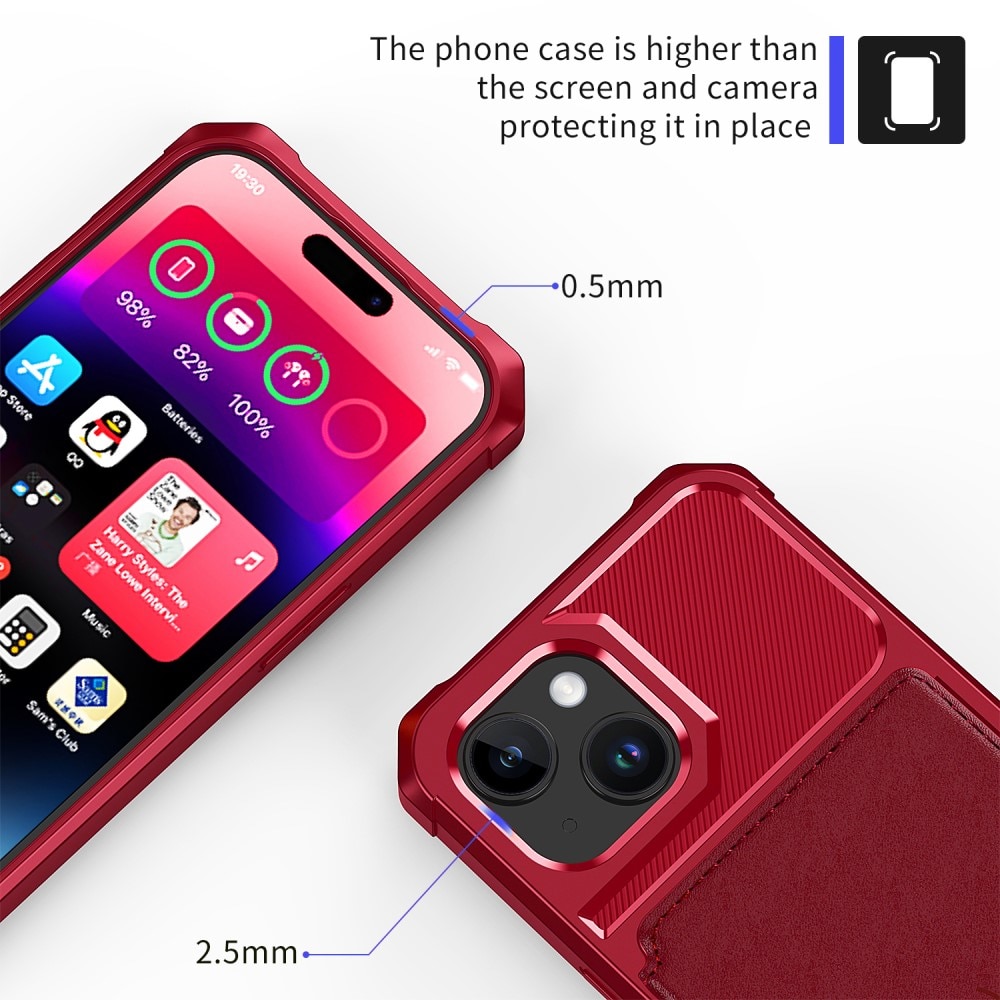 iPhone 15 Tough Multi-slot Case Red