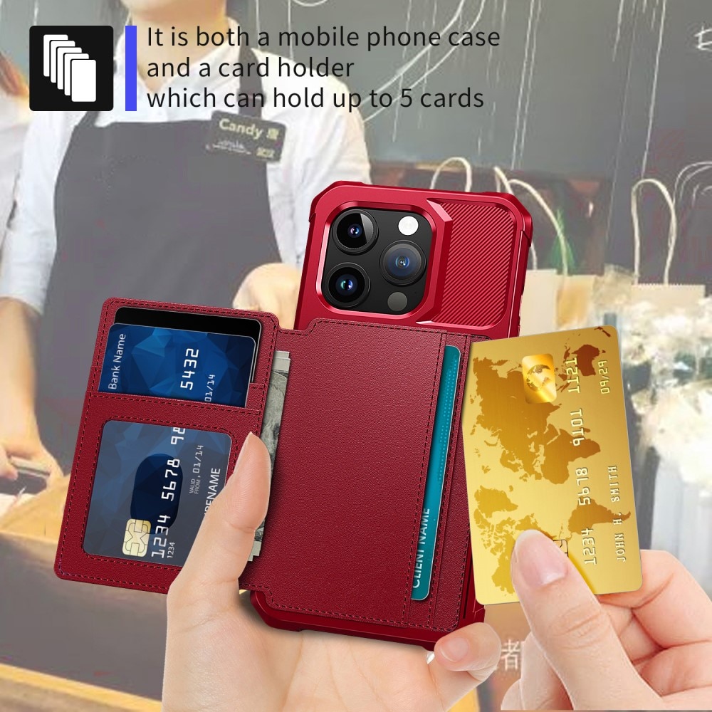 iPhone 15 Pro Tough Multi-slot Case Red