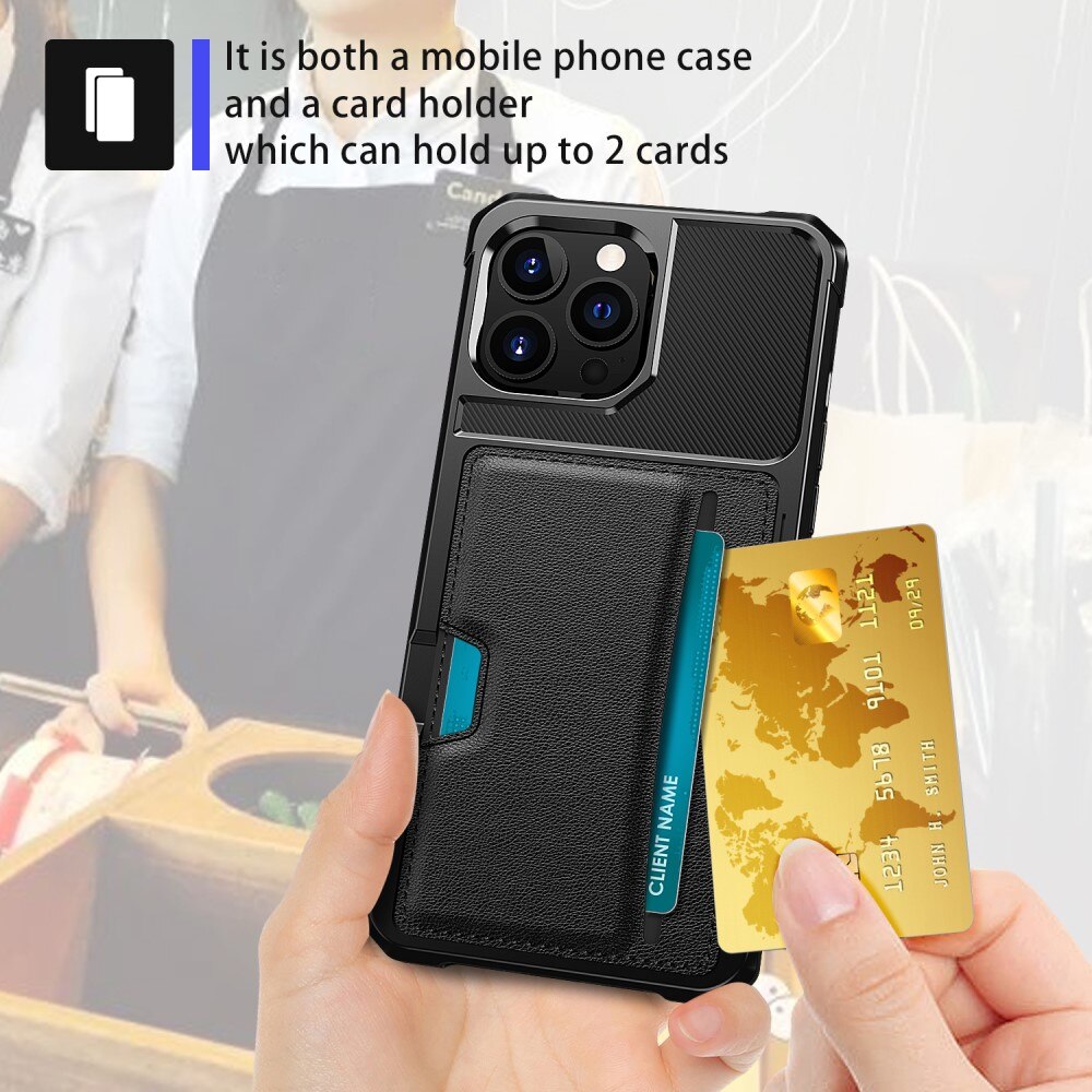 iPhone 15 Pro Tough Card Case Black